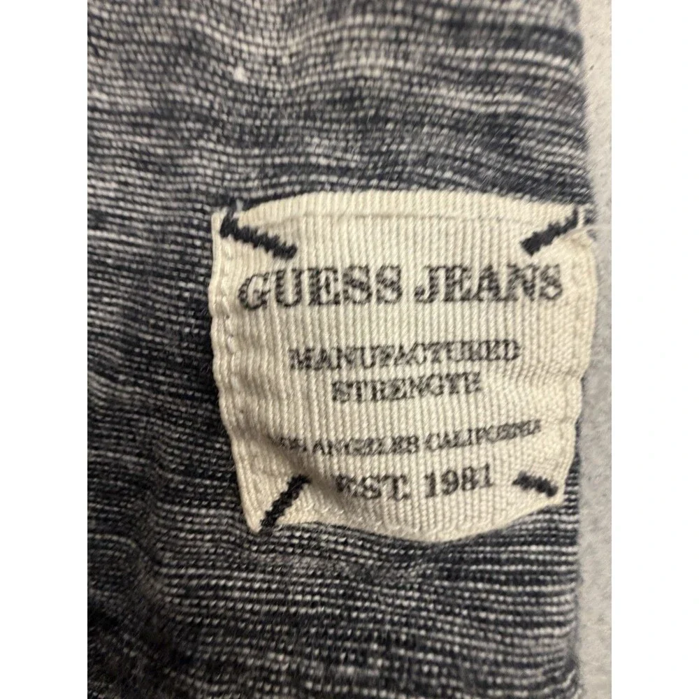 GUESS Jeans Men's Gray Knit Cotton Henley T-Shirt Button Placket Short Sleeve L - Picture 3 of 6